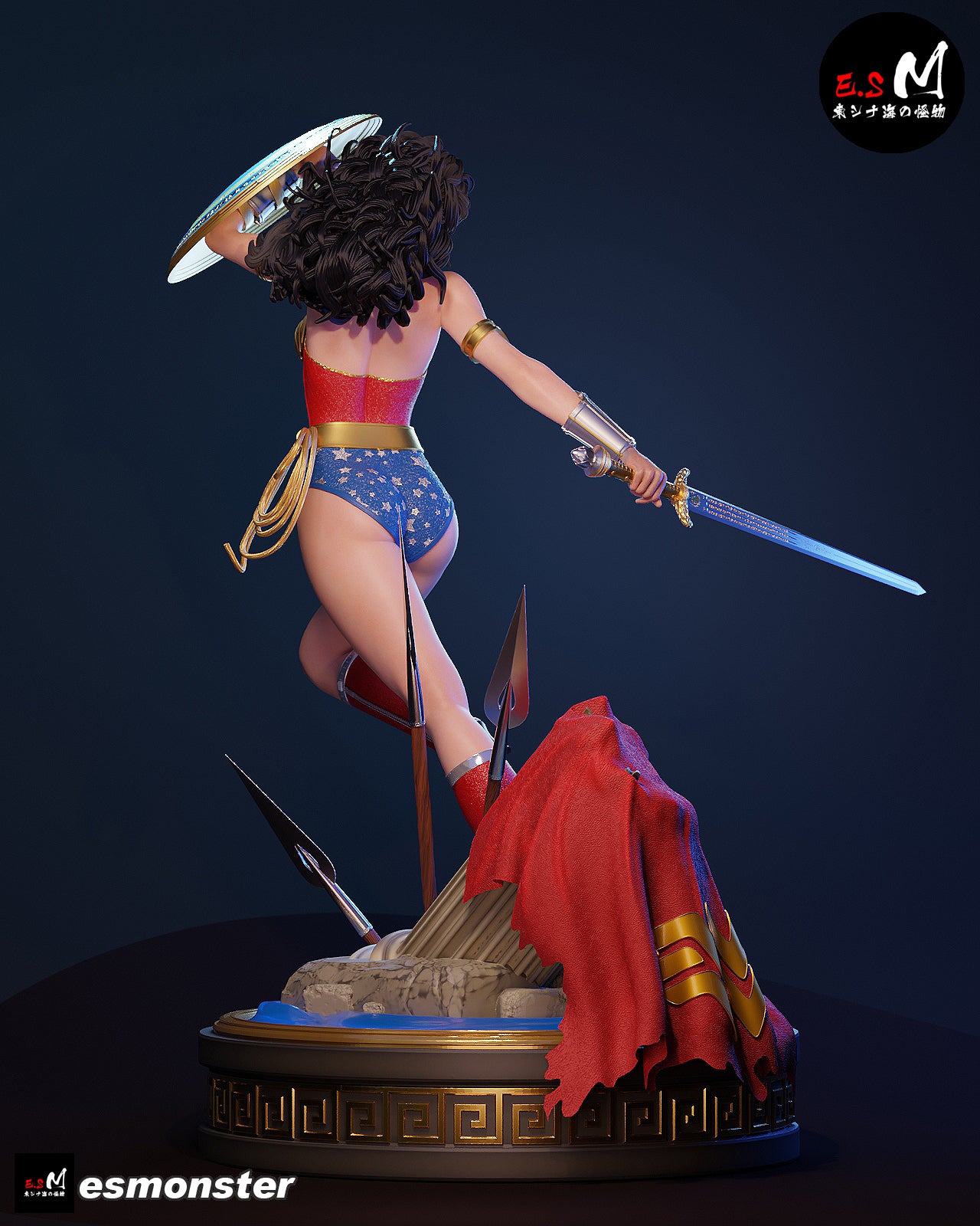 Leaping Wonder Woman Style DC Unpainted Resin Garage Model Kit (1/6-1/12)
