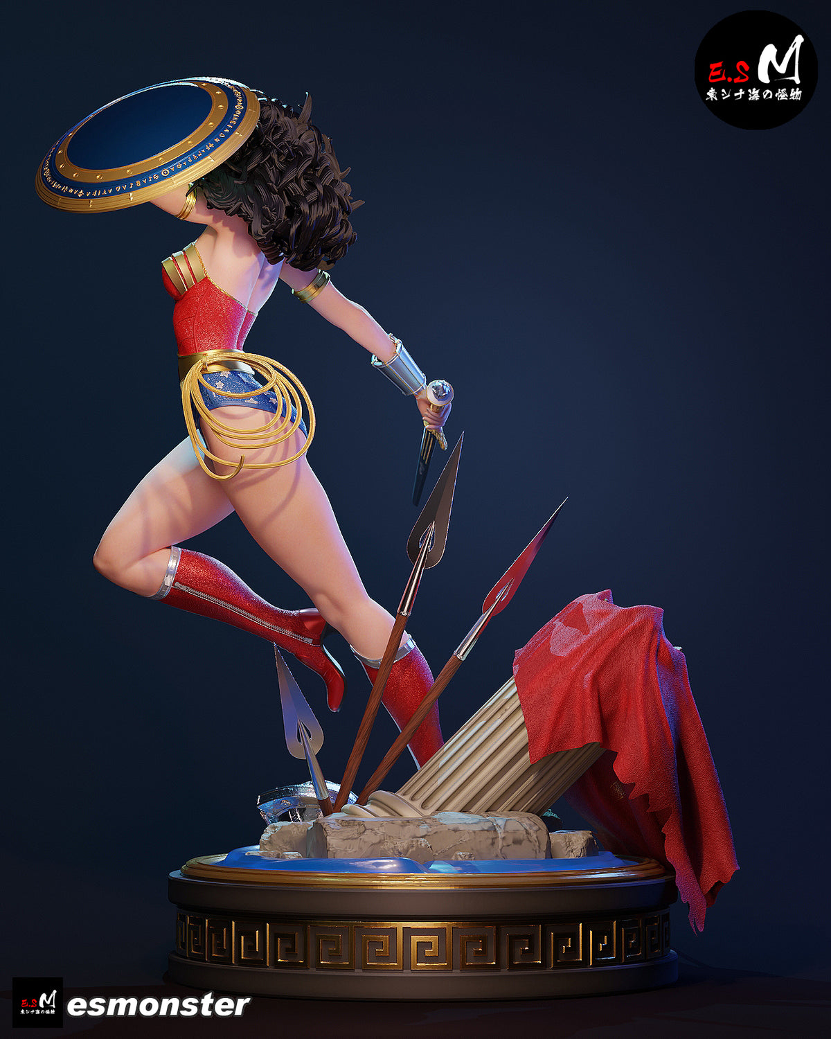Leaping Wonder Woman Style DC Unpainted Resin Garage Model Kit (1/6-1/12)