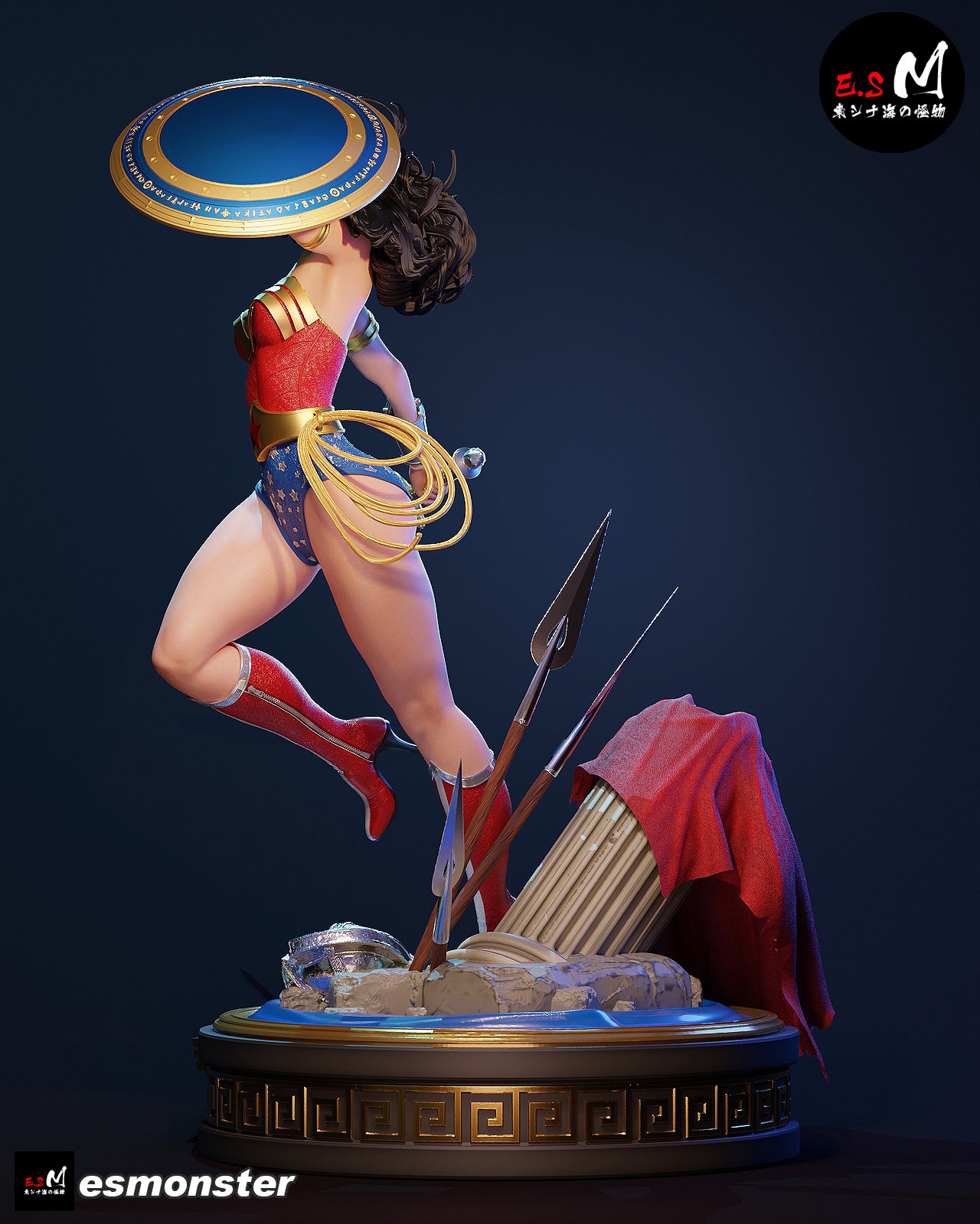 Leaping Wonder Woman Style DC Unpainted Resin Garage Model Kit (1/6-1/12)