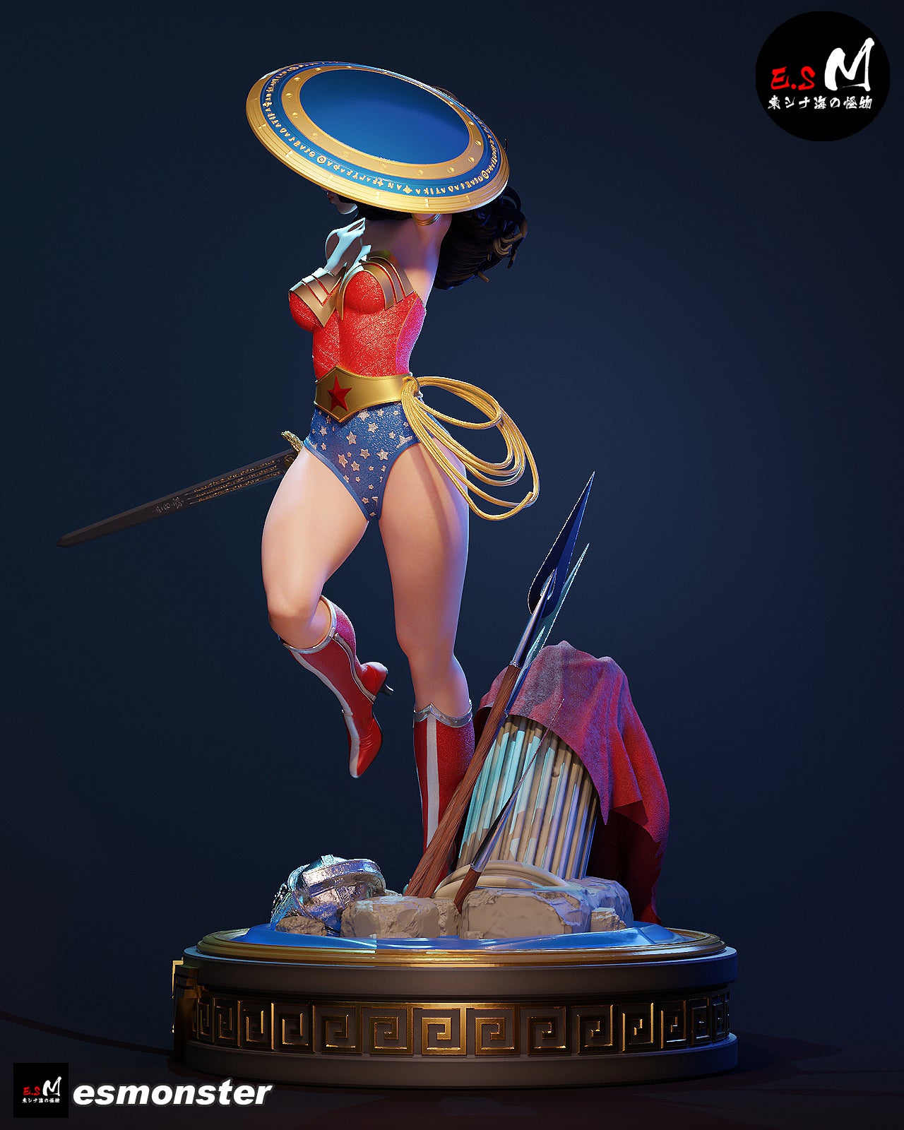 Leaping Wonder Woman Style DC Unpainted Resin Garage Model Kit (1/6-1/12)