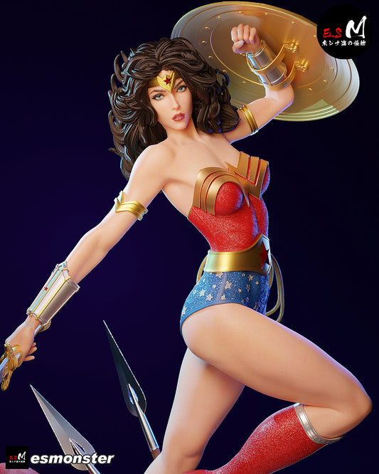 Leaping Wonder Woman Style DC Unpainted Resin Garage Model Kit (1/6-1/12)