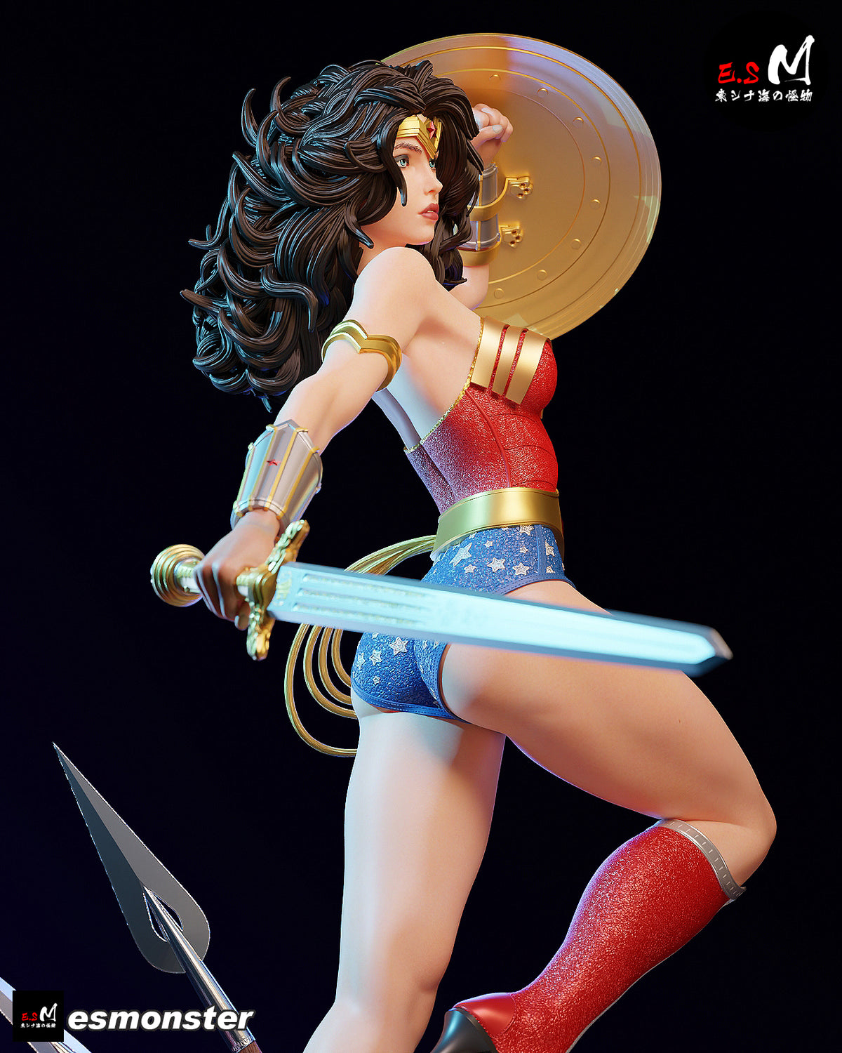 Leaping Wonder Woman Style DC Unpainted Resin Garage Model Kit (1/6-1/12)
