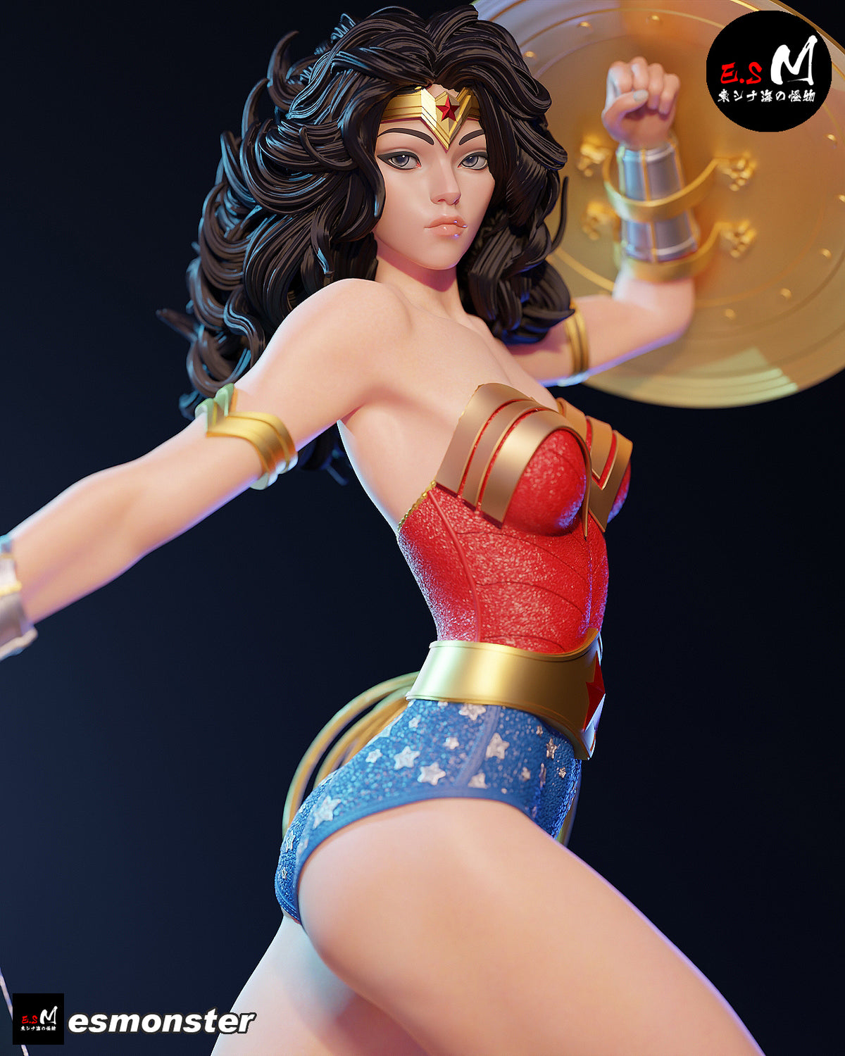 Leaping Wonder Woman Style DC Unpainted Resin Garage Model Kit (1/6-1/12)