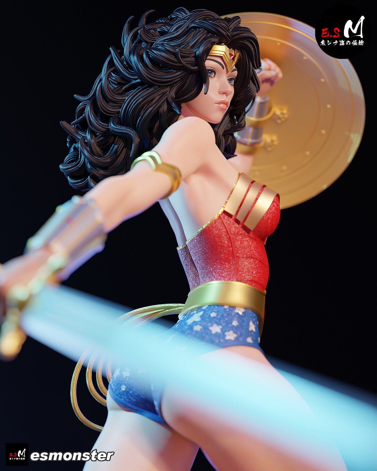 Leaping Wonder Woman Style DC Unpainted Resin Garage Model Kit (1/6-1/12)