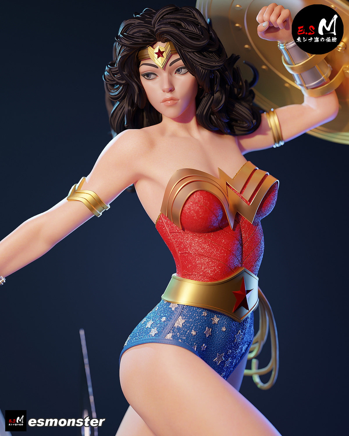 Leaping Wonder Woman Style DC Unpainted Resin Garage Model Kit (1/6-1/12)
