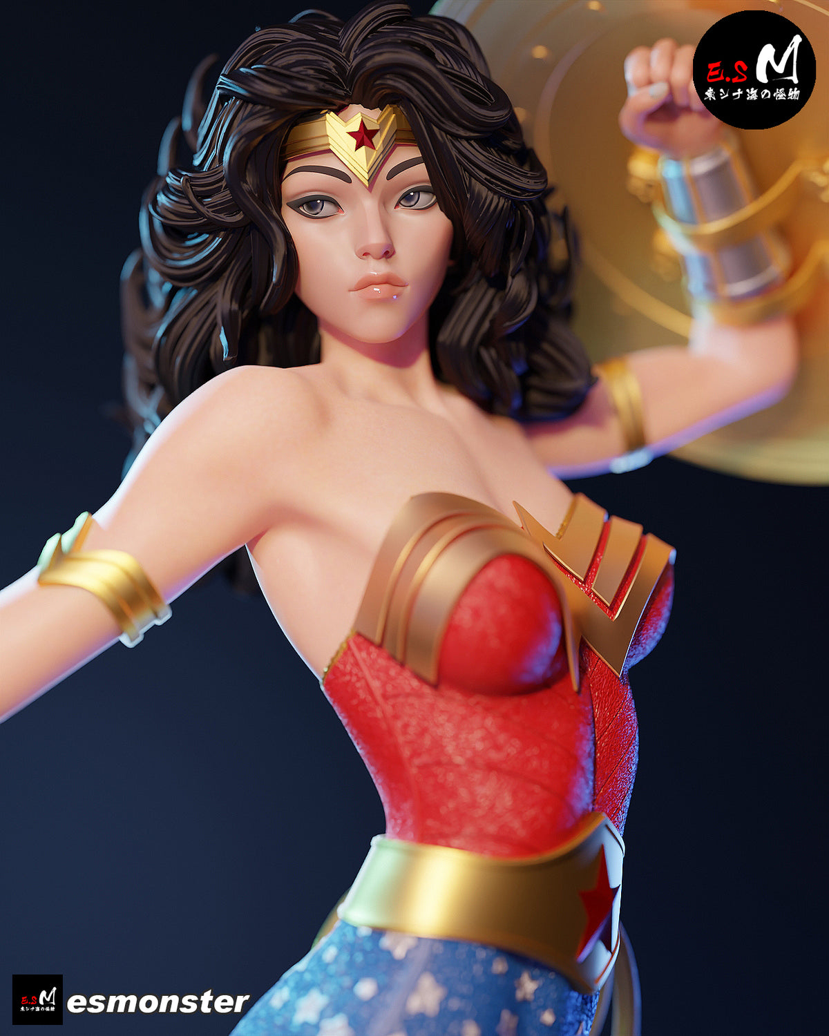 Leaping Wonder Woman Style DC Unpainted Resin Garage Model Kit (1/6-1/12)