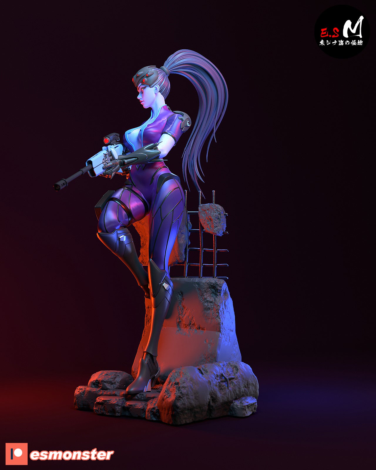 Widowmaker Sniper Style Overwatch Unpainted Resin Garage Model Kit (1/6-1/12)