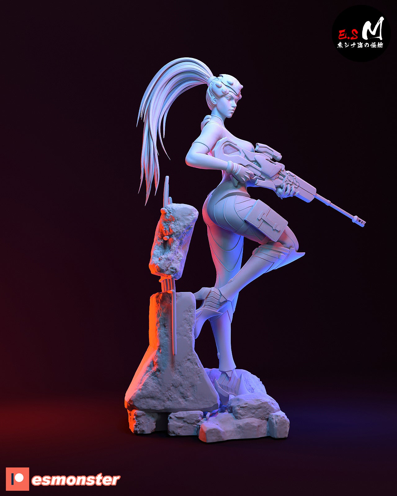Widowmaker Sniper Style Overwatch Unpainted Resin Garage Model Kit (1/6-1/12)