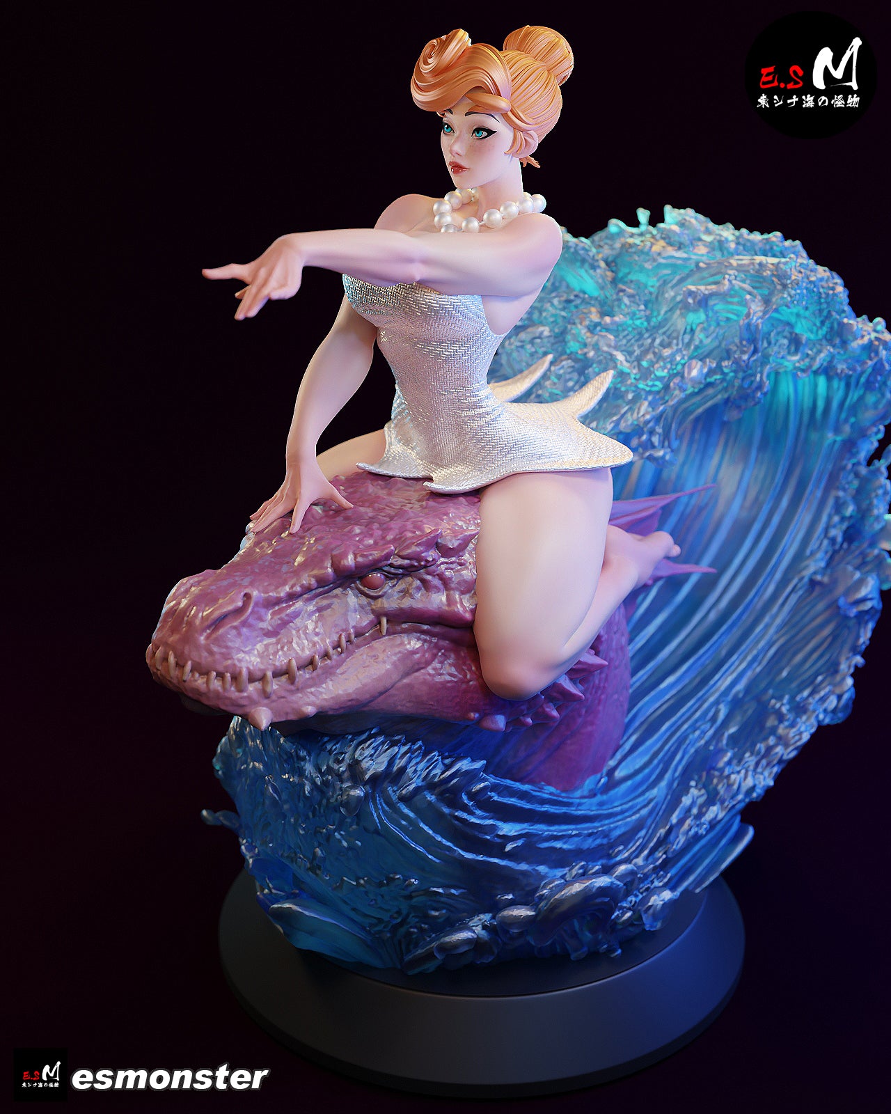Wilma Sea Monster Style Flintstones Resin Garage Kit (1/6-1/12)