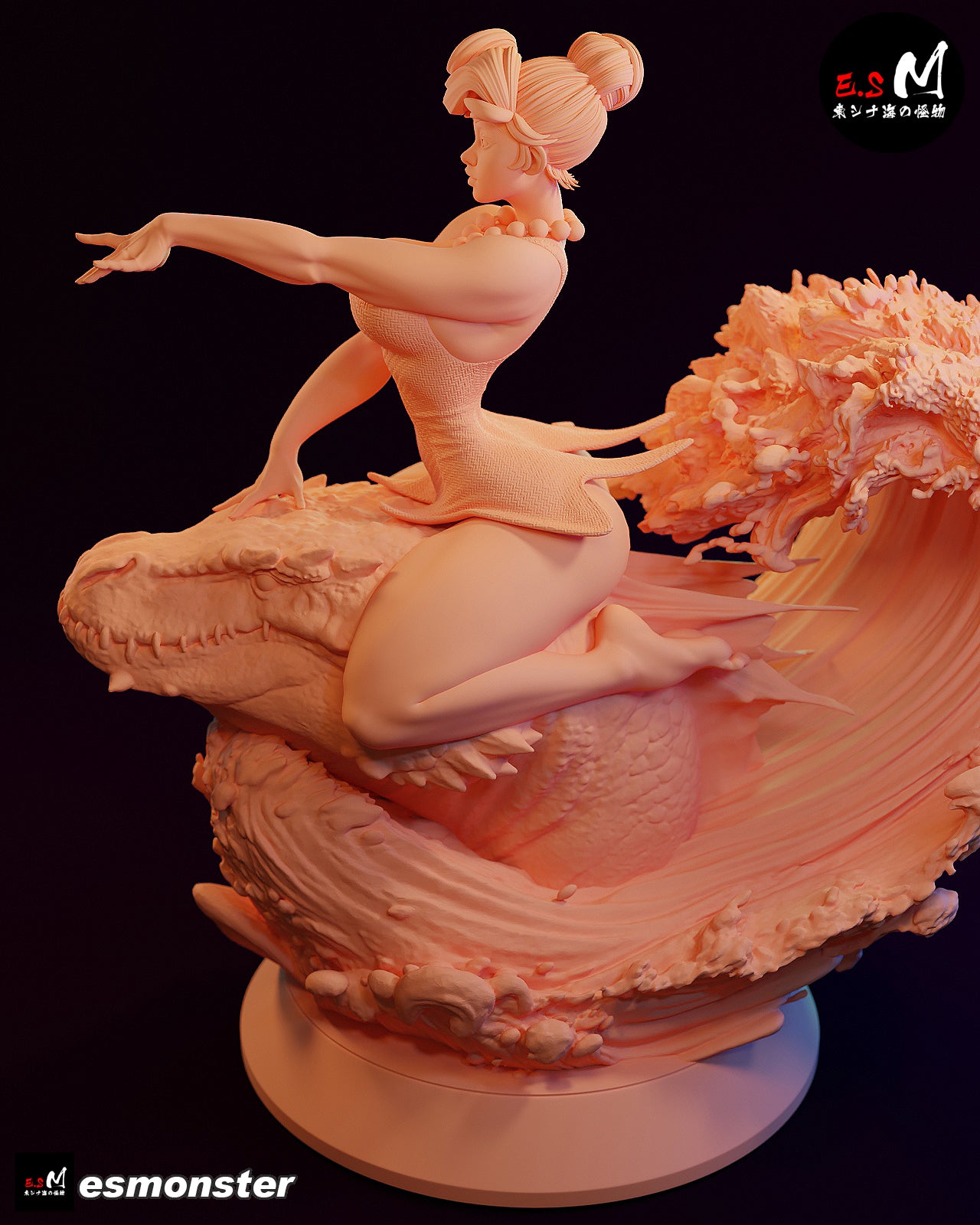 Wilma Sea Monster Style Flintstones Resin Garage Kit (1/6-1/12)