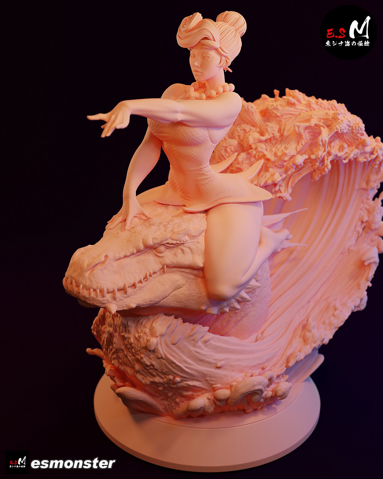 Wilma Sea Monster Style Flintstones Resin Garage Kit (1/6-1/12)
