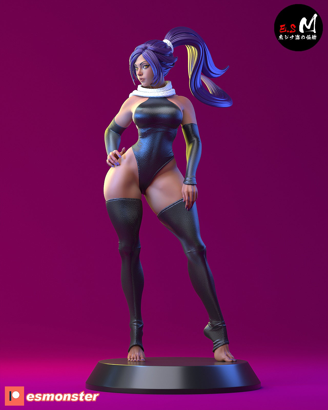 Yoruichi Style confident Bleach Unpainted Resin Garage Kit (1/6-1/12)