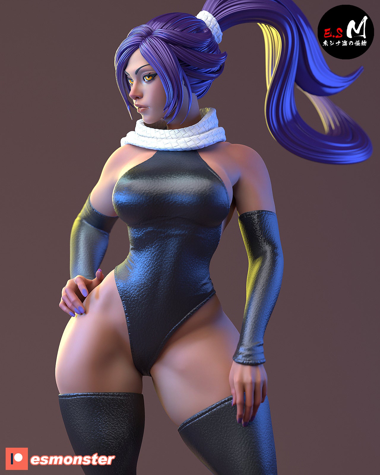 Yoruichi Style confident Bleach Unpainted Resin Garage Kit (1/6-1/12)