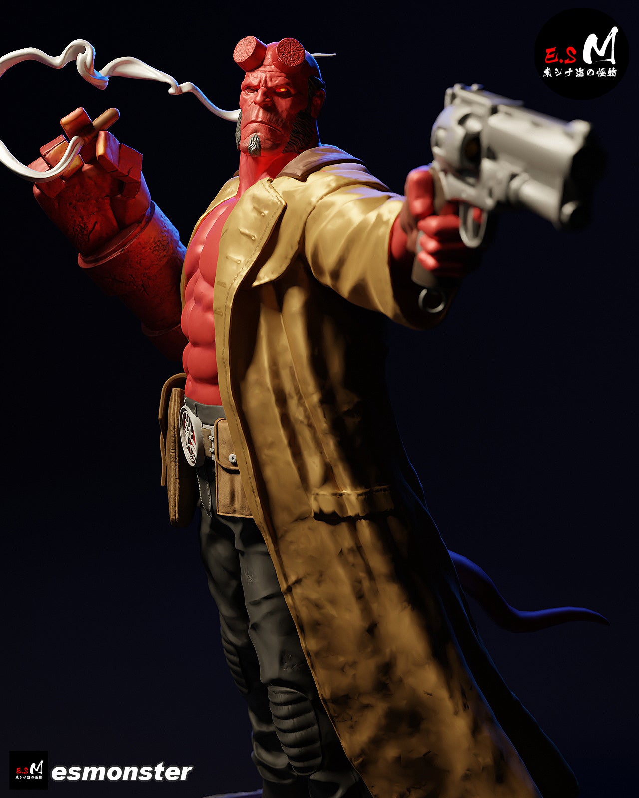 Hellboy Gun Style Dark Horse Unpainted Resin Garage Model Kit (1/6-1/12)