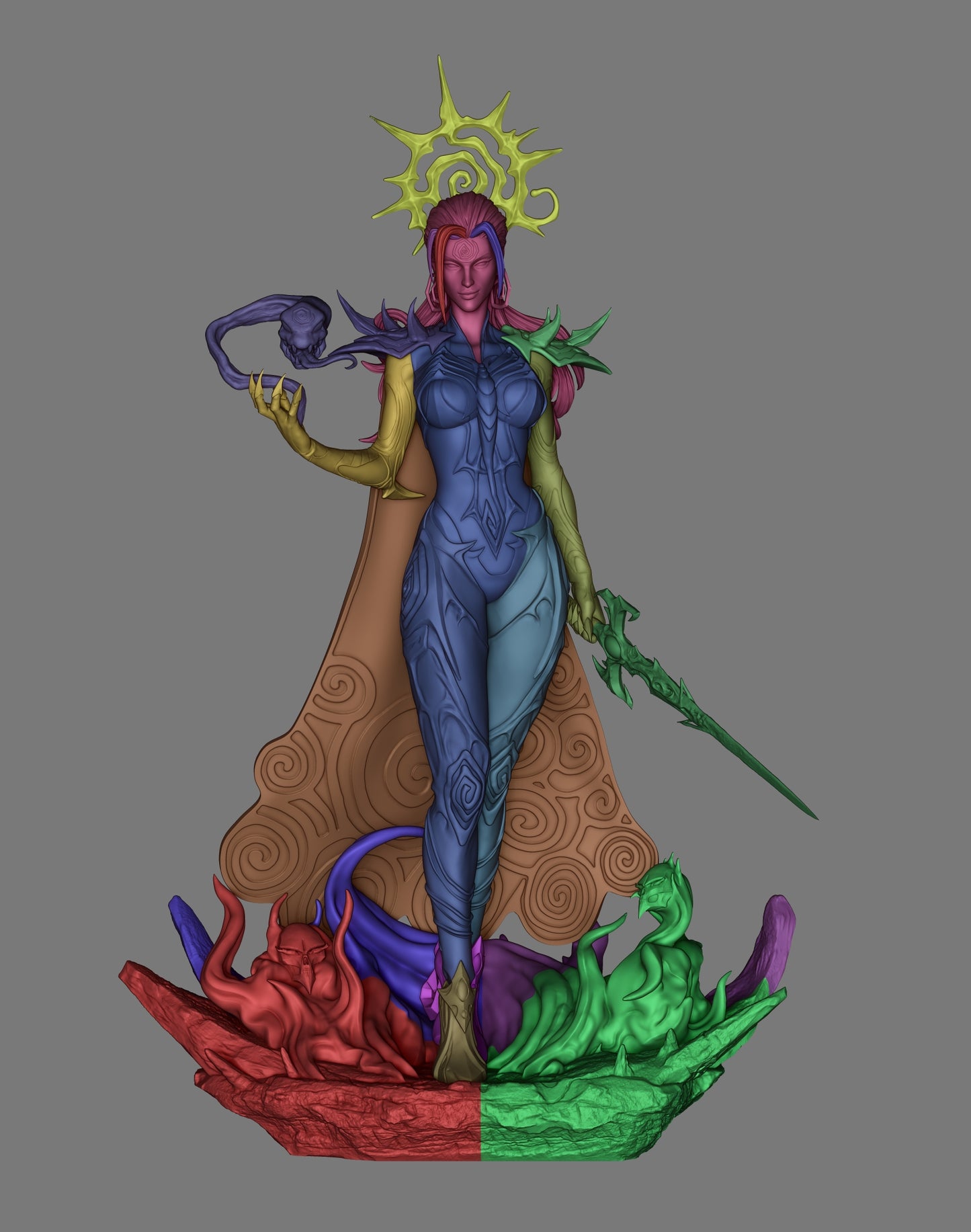 Hela Style Goddess of Death – Unpainted 3D Printed Model Kit