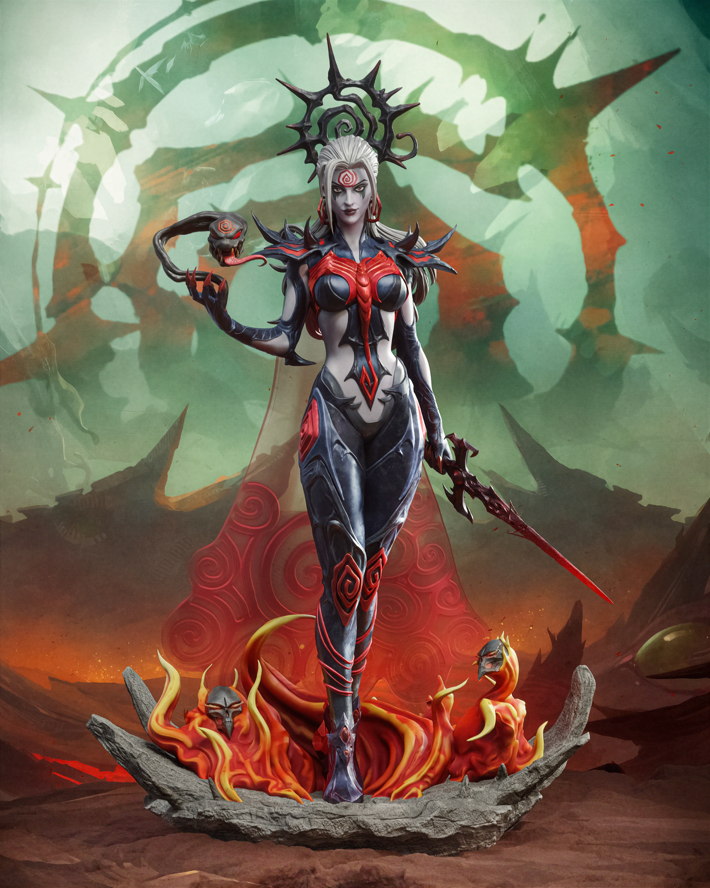 Hela Style Goddess of Death – Unpainted 3D Printed Model Kit