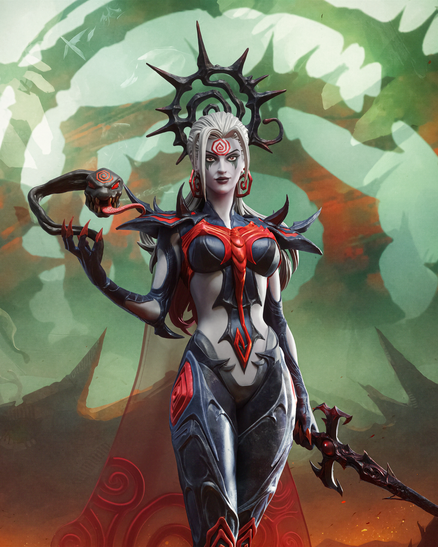 Hela Style Goddess of Death – Unpainted 3D Printed Model Kit