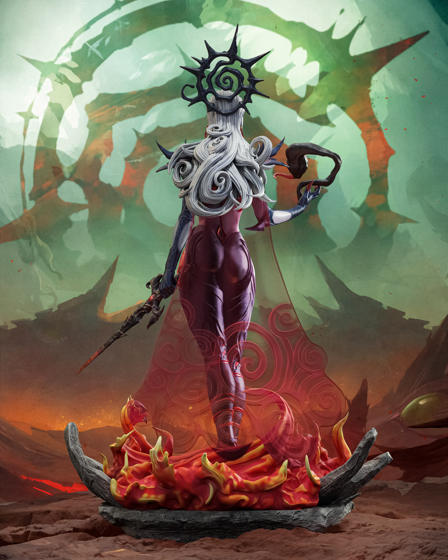 Hela Style Goddess of Death – Unpainted 3D Printed Model Kit