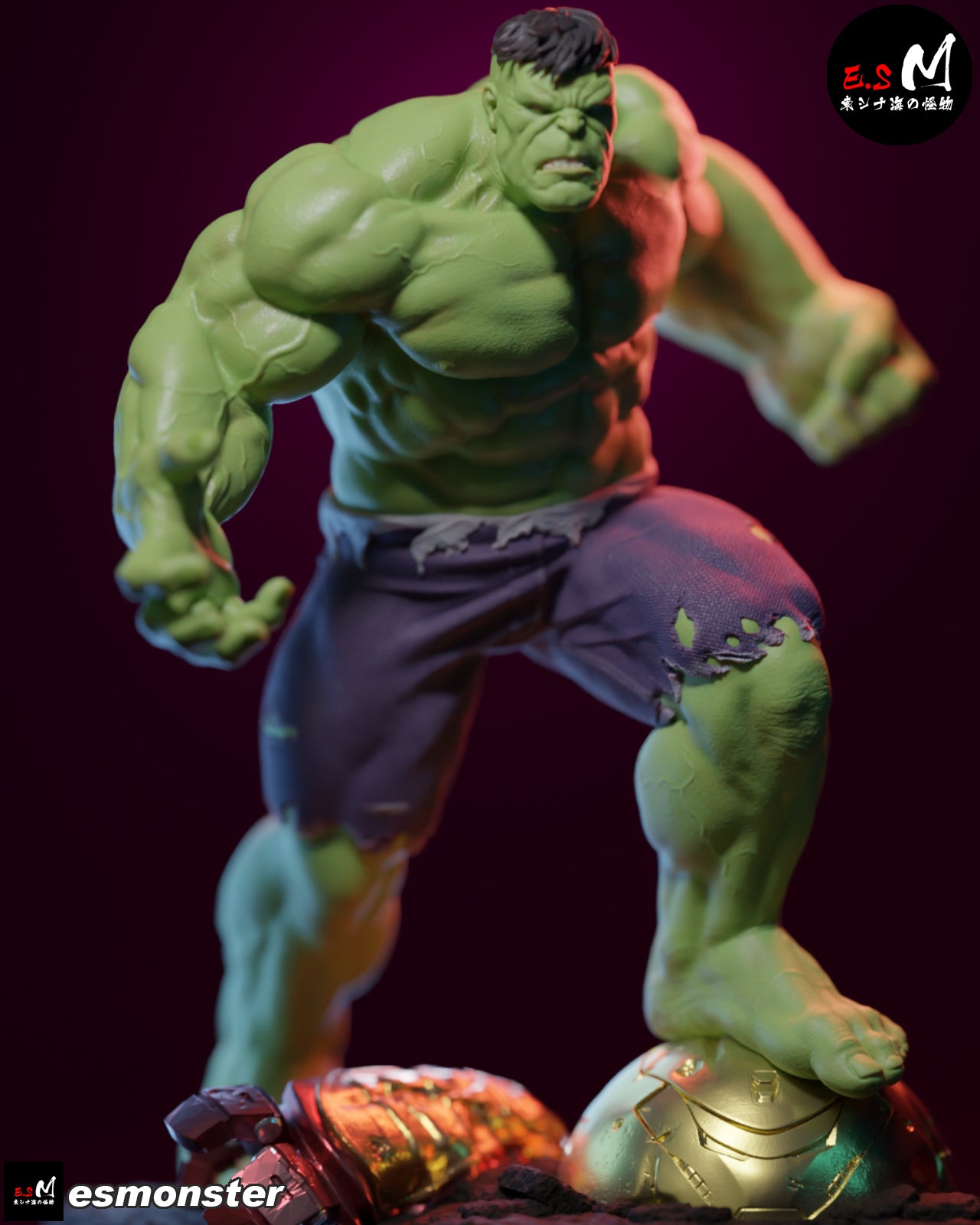 Hulk Style Marvel Unpainted Resin Garage Model Kit (1/6-1/12)