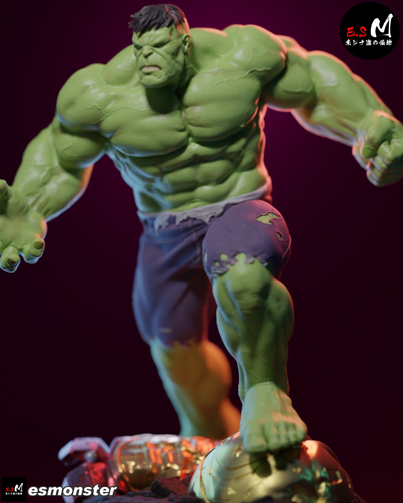 Hulk Style Marvel Unpainted Resin Garage Model Kit (1/6-1/12)