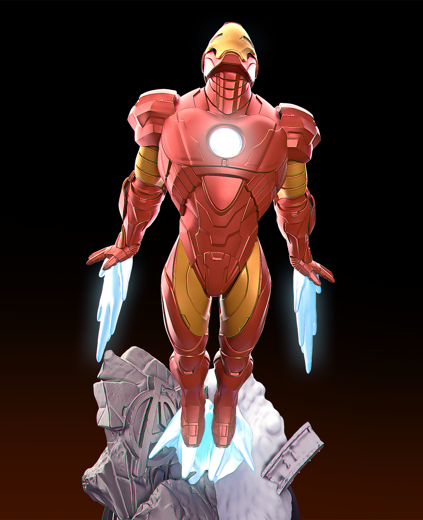 Iron Man Style Armored Avenger – Unpainted 3D Printed Model Kit