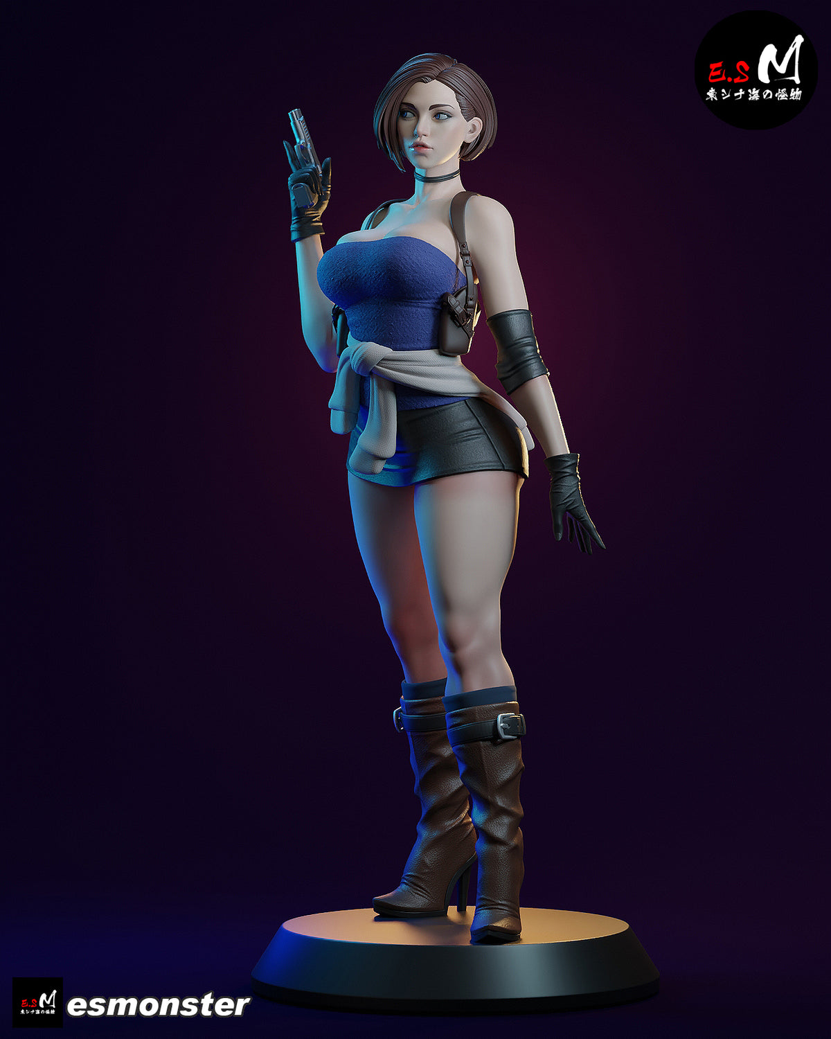 Classic Jill Valentine Style Resident Evil Unpainted Resin Garage Kit (1/6-1/12)