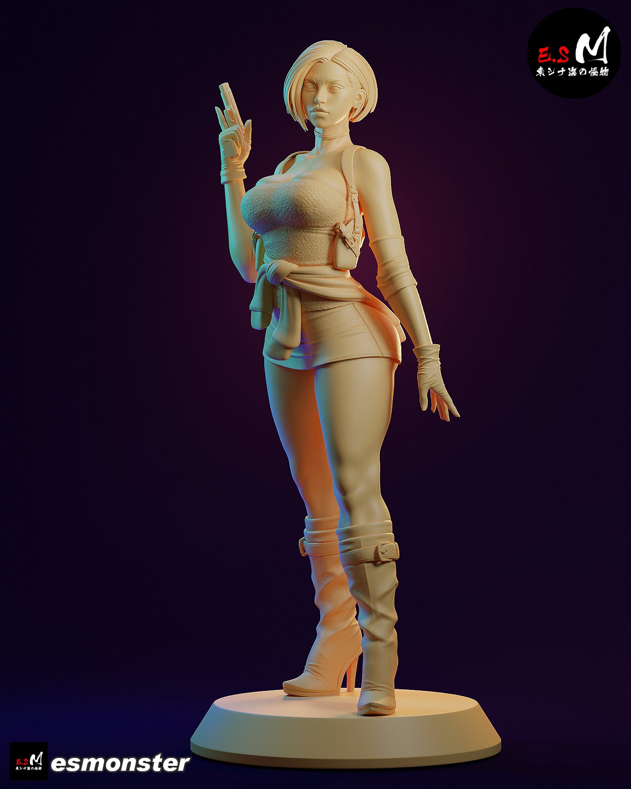 Classic Jill Valentine Style Resident Evil Unpainted Resin Garage Kit (1/6-1/12)