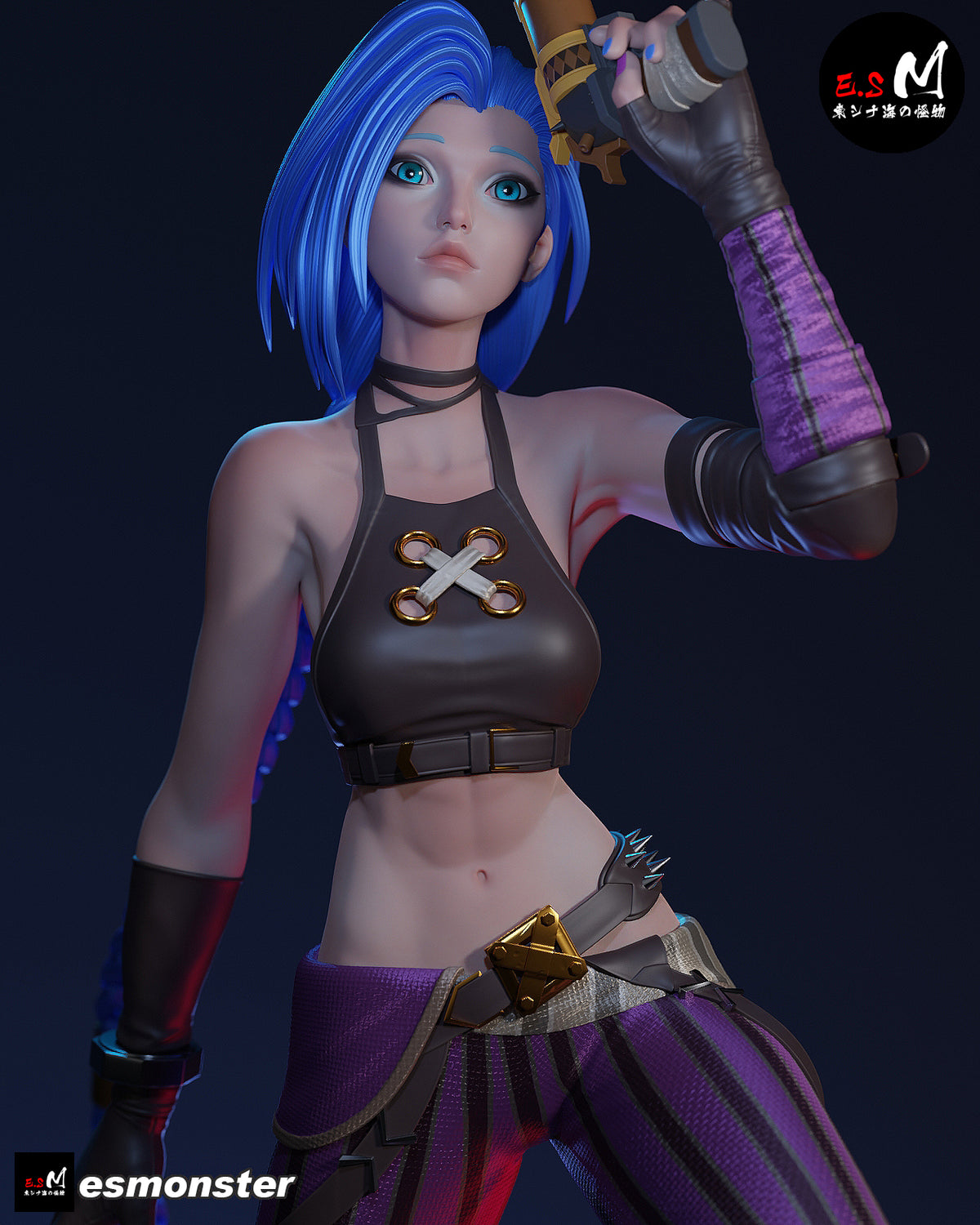 Jinx Fight Ready Style League of Legends Unpainted Resin Garage Kit (1/6-1/12)