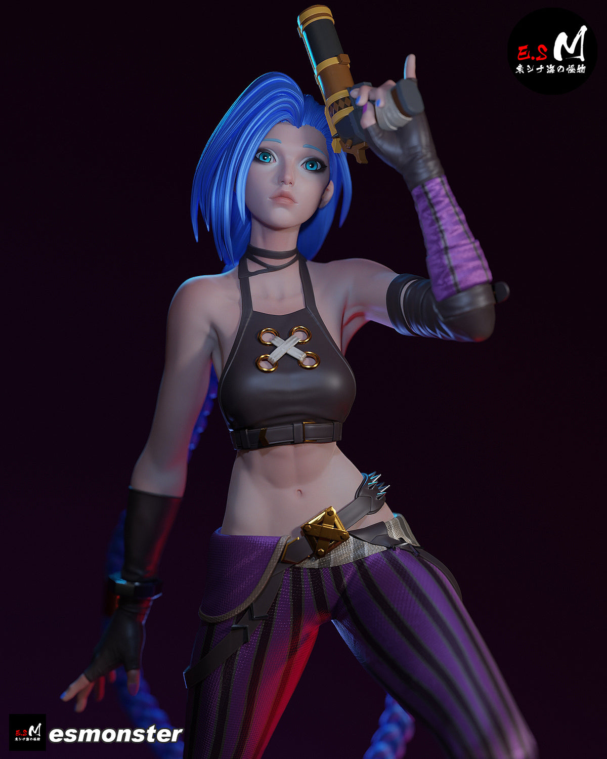Jinx Fight Ready Style League of Legends Unpainted Resin Garage Kit (1/6-1/12)