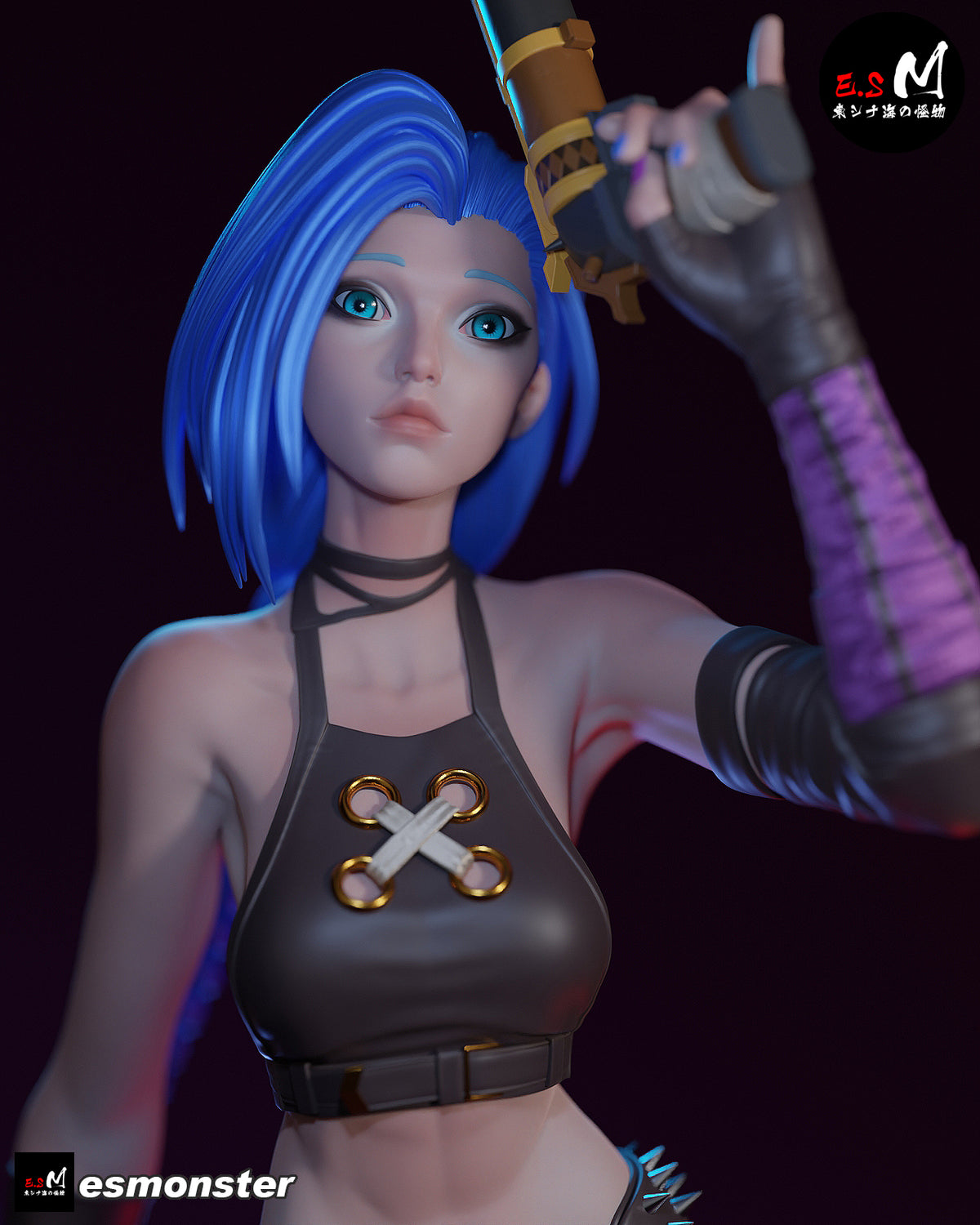 Jinx Fight Ready Style League of Legends Unpainted Resin Garage Kit (1/6-1/12)