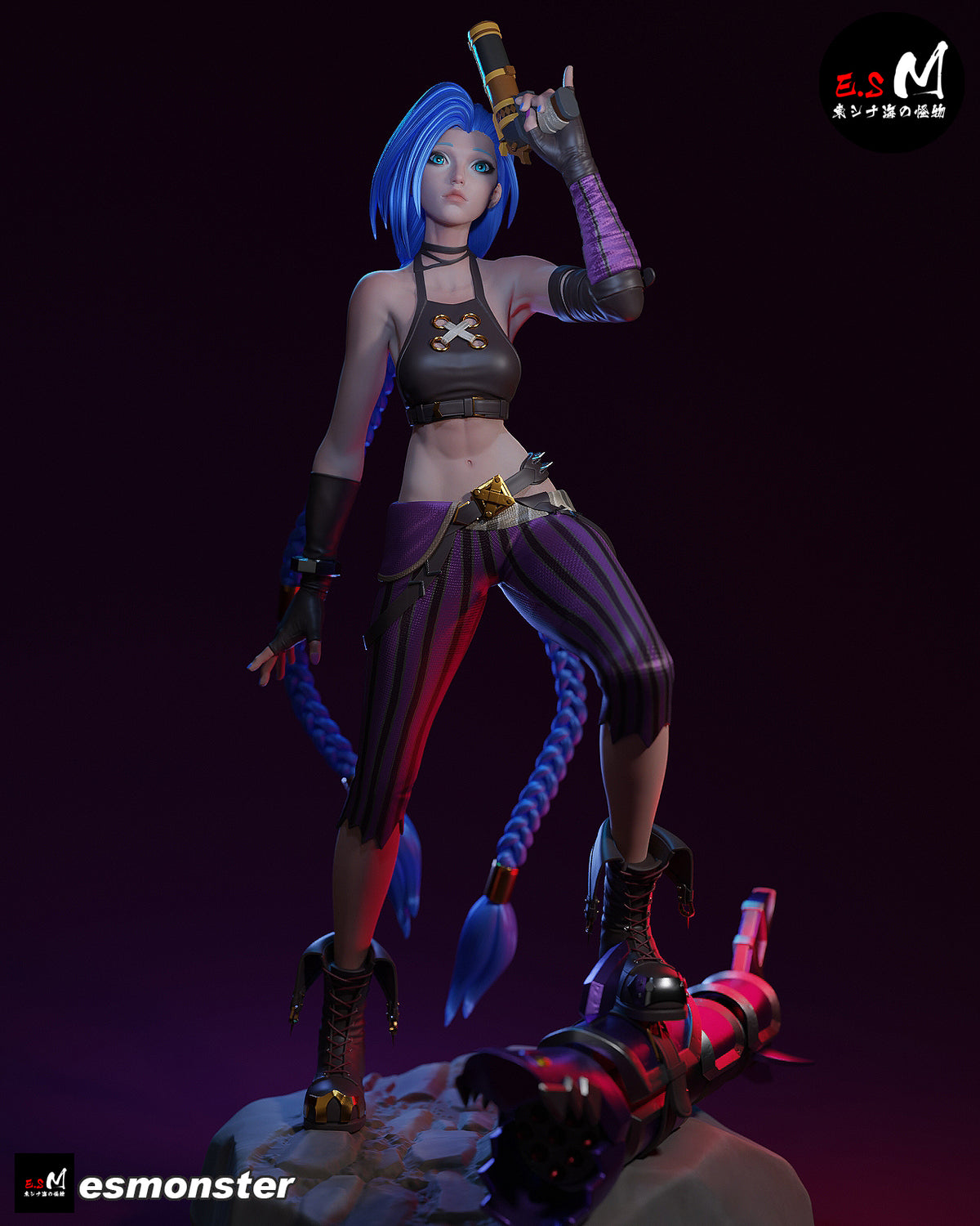 Jinx Fight Ready Style League of Legends Unpainted Resin Garage Kit (1/6-1/12)