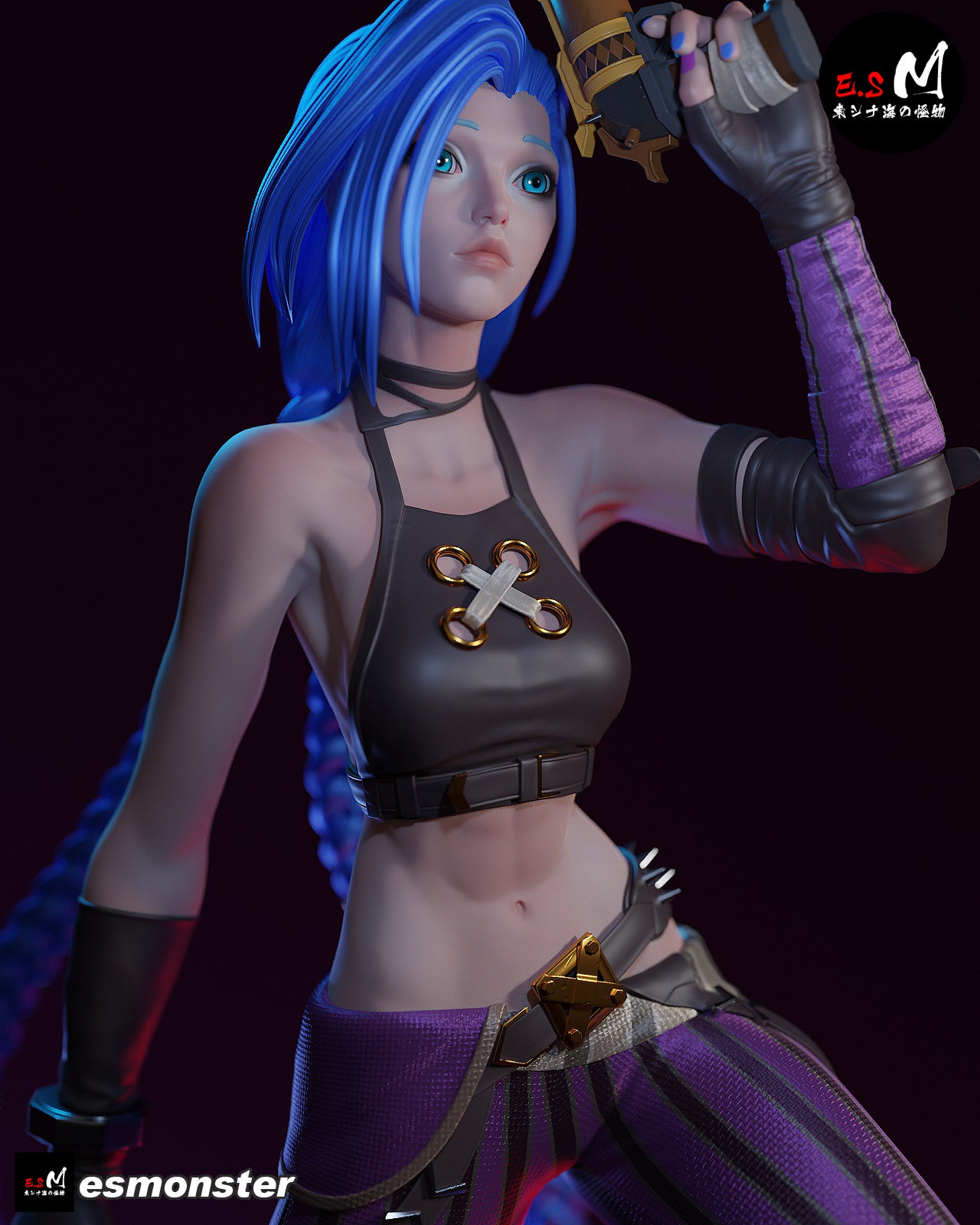 Jinx Fight Ready Style League of Legends Unpainted Resin Garage Kit (1/6-1/12)