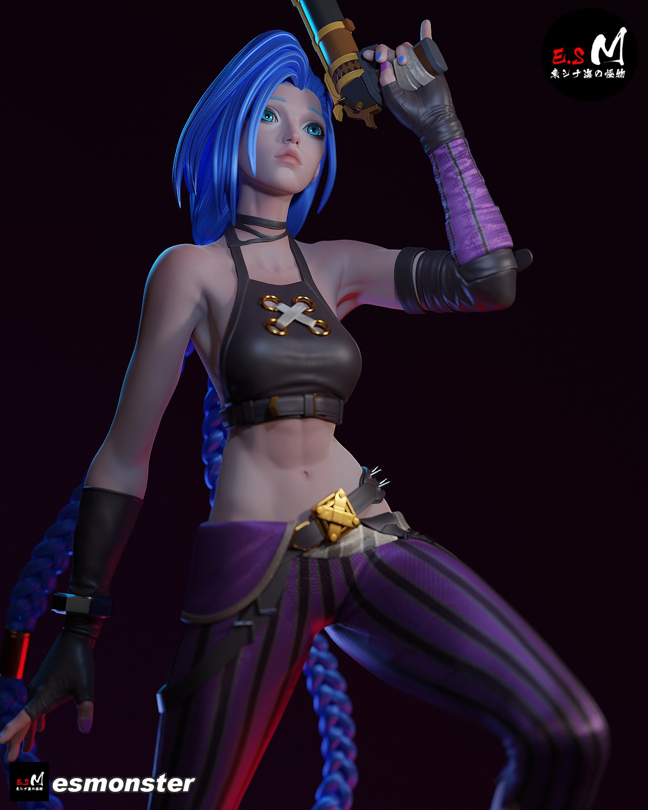 Jinx Fight Ready Style League of Legends Unpainted Resin Garage Kit (1/6-1/12)