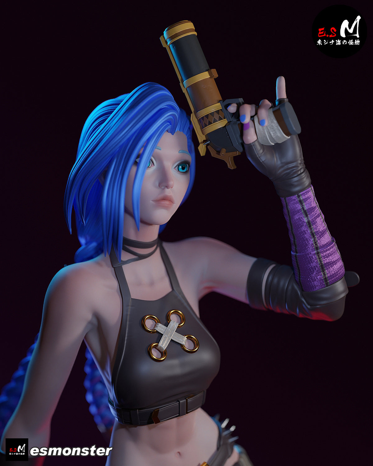 Jinx Fight Ready Style League of Legends Unpainted Resin Garage Kit (1/6-1/12)