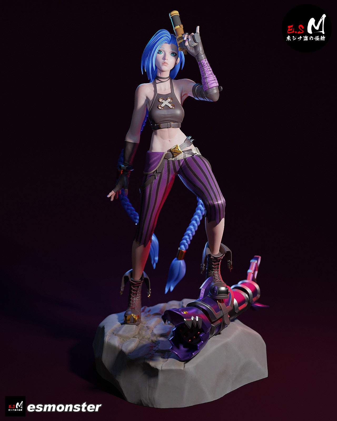 Jinx Fight Ready Style League of Legends Unpainted Resin Garage Kit (1/6-1/12)