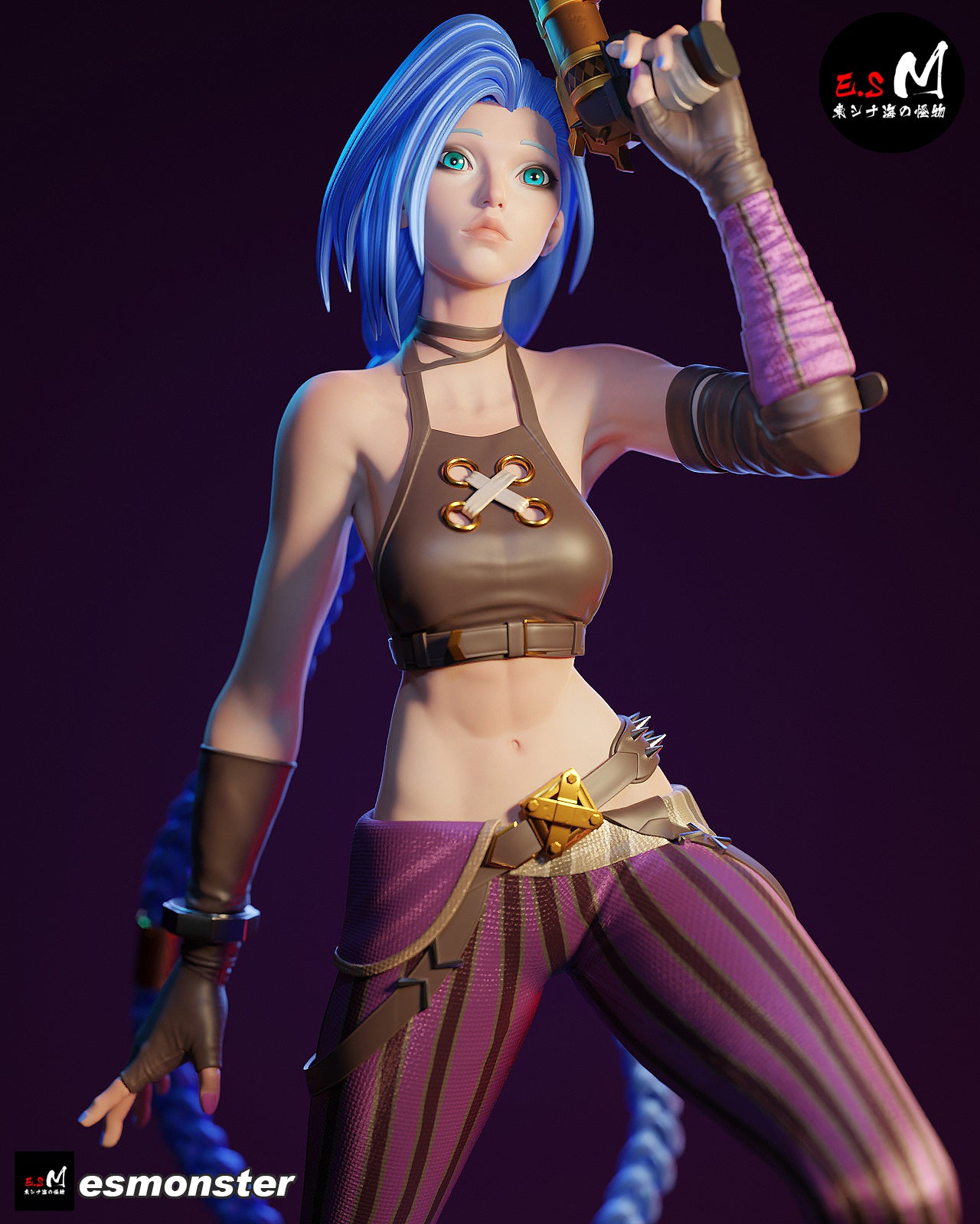 Jinx Fight Ready Style League of Legends Unpainted Resin Garage Kit (1/6-1/12)