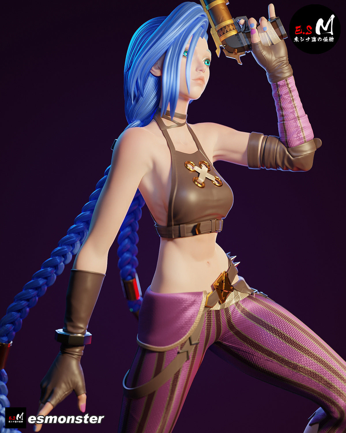 Jinx Fight Ready Style League of Legends Unpainted Resin Garage Kit (1/6-1/12)