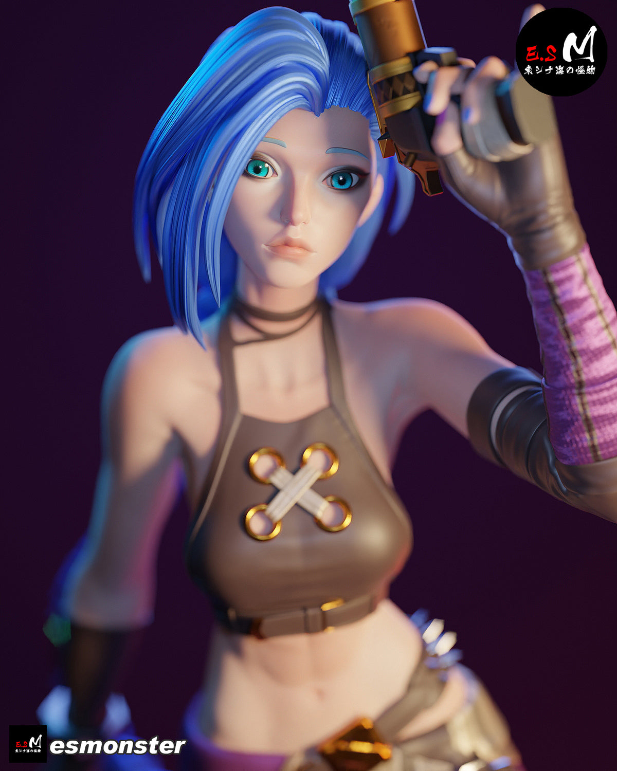 Jinx Fight Ready Style League of Legends Unpainted Resin Garage Kit (1/6-1/12)