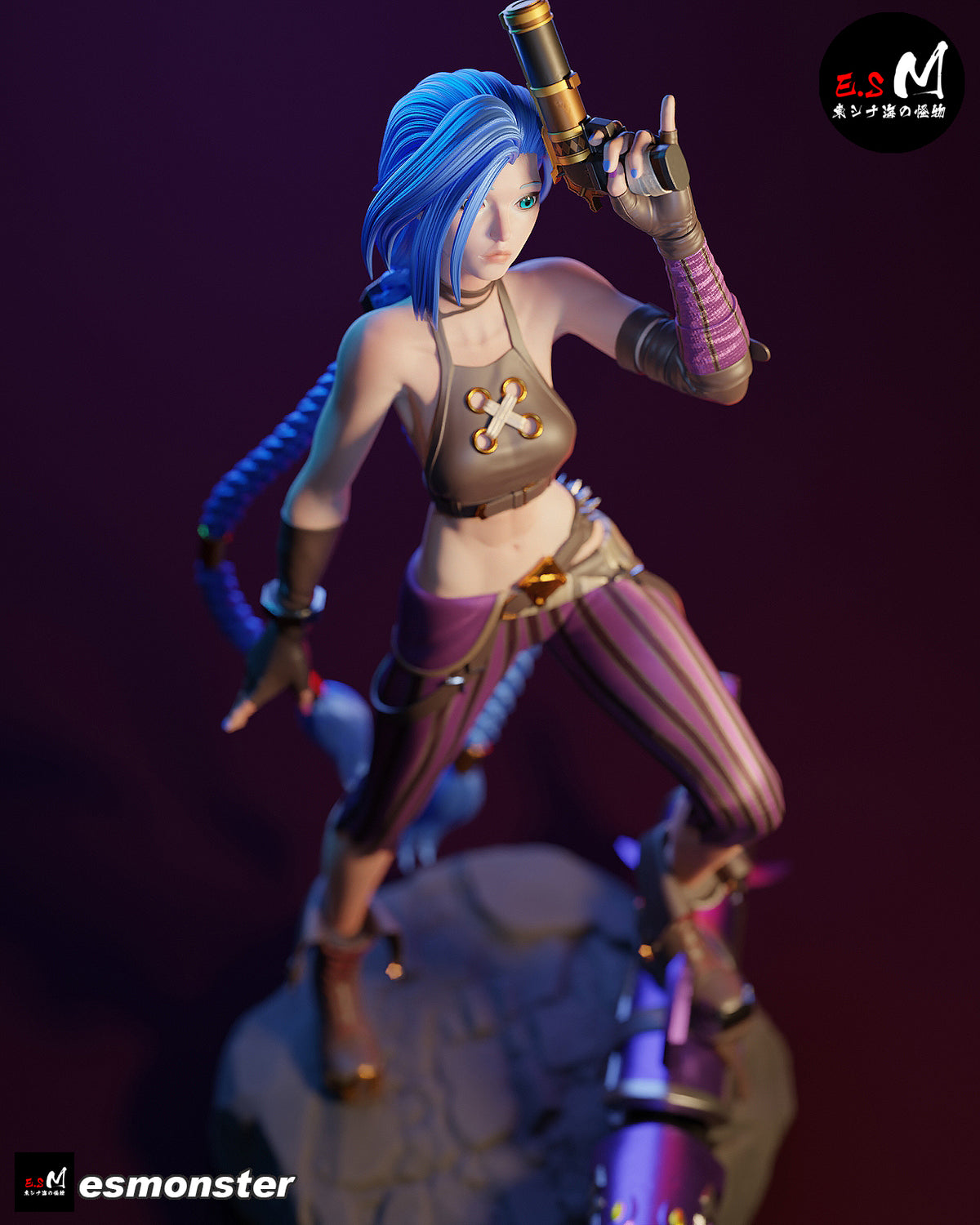 Jinx Fight Ready Style League of Legends Unpainted Resin Garage Kit (1/6-1/12)