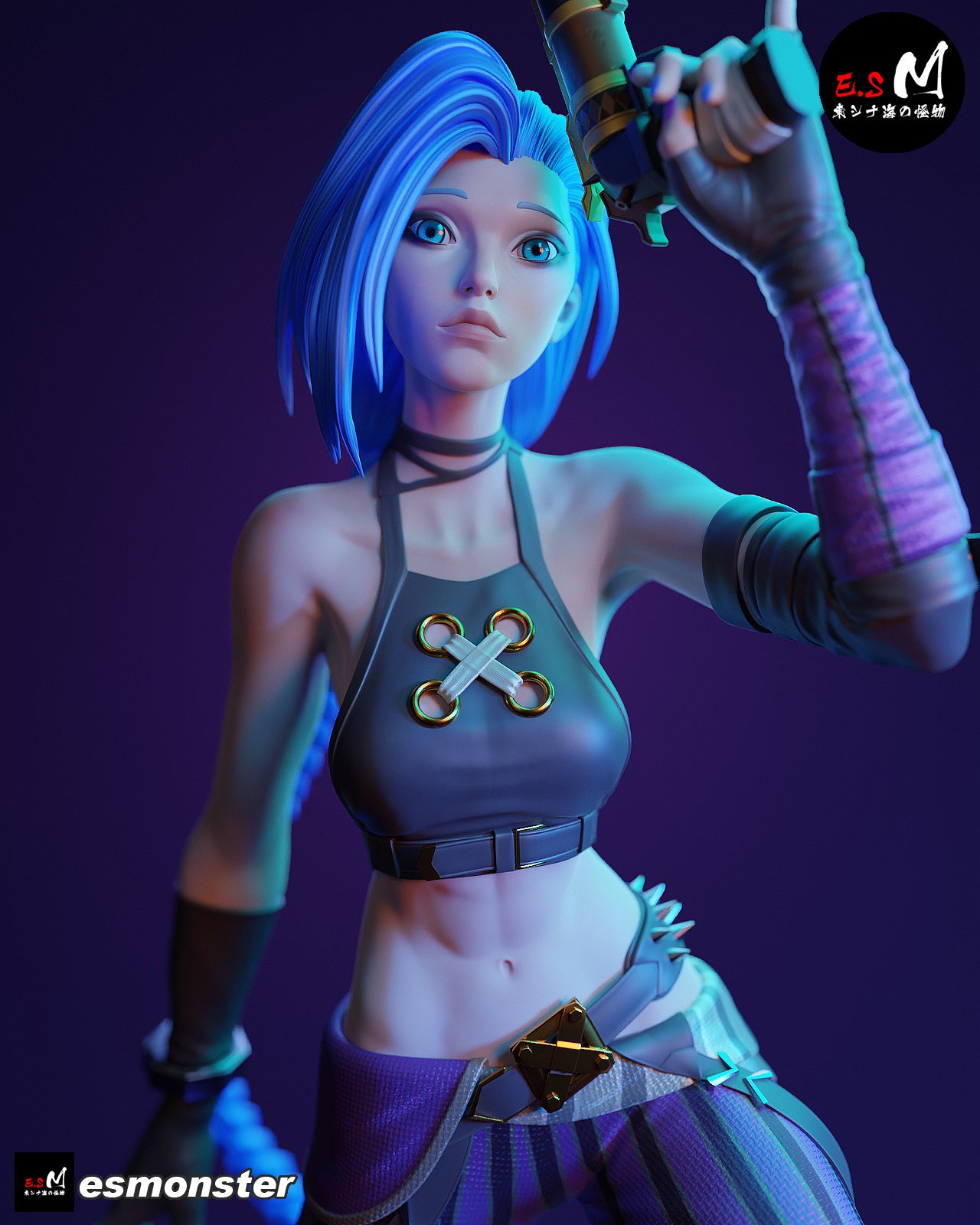 Jinx Fight Ready Style League of Legends Unpainted Resin Garage Kit (1/6-1/12)