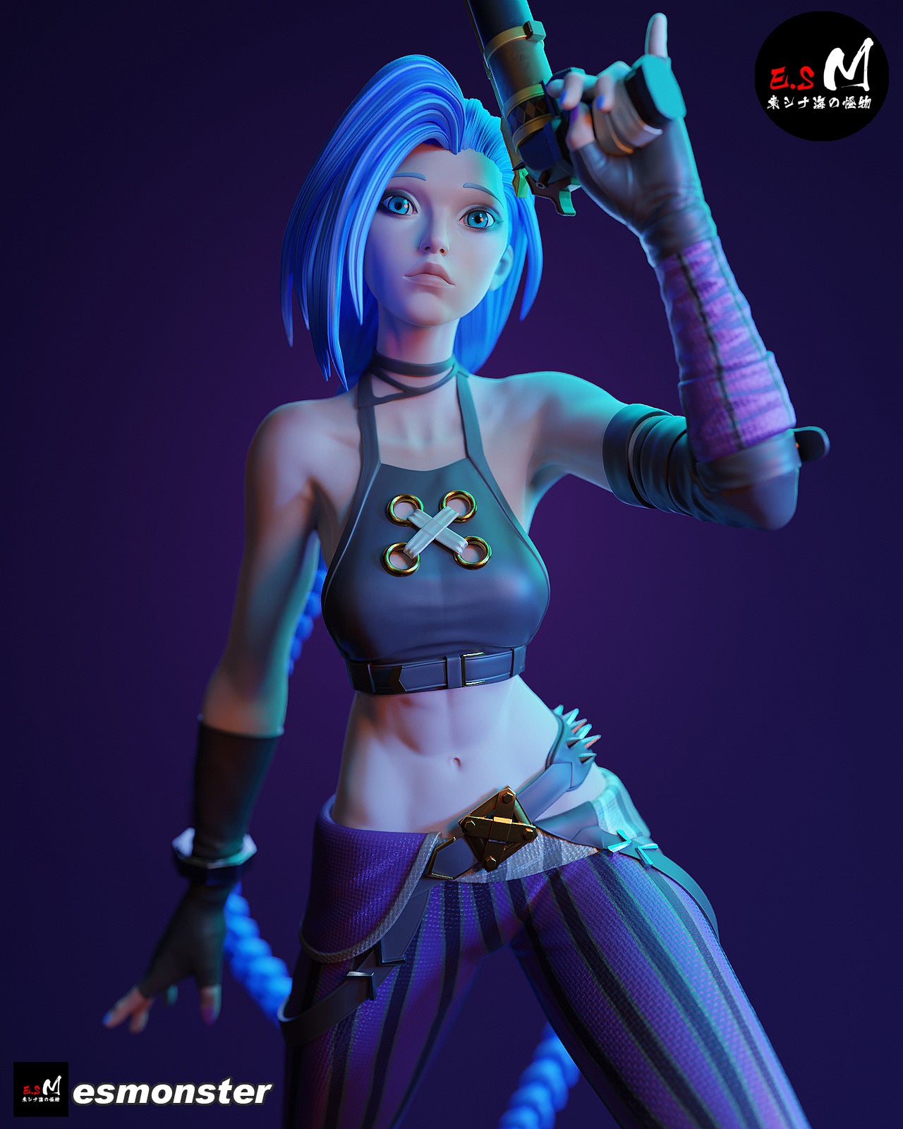 Jinx Fight Ready Style League of Legends Unpainted Resin Garage Kit (1/6-1/12)