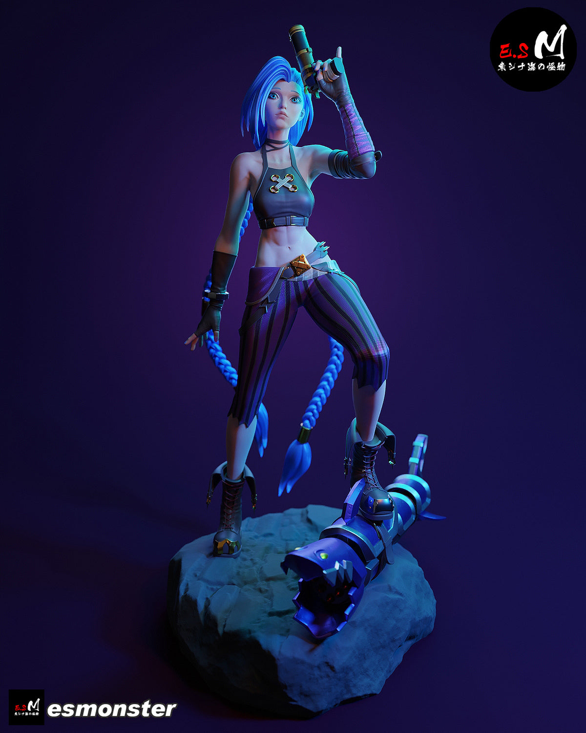 Jinx Fight Ready Style League of Legends Unpainted Resin Garage Kit (1/6-1/12)