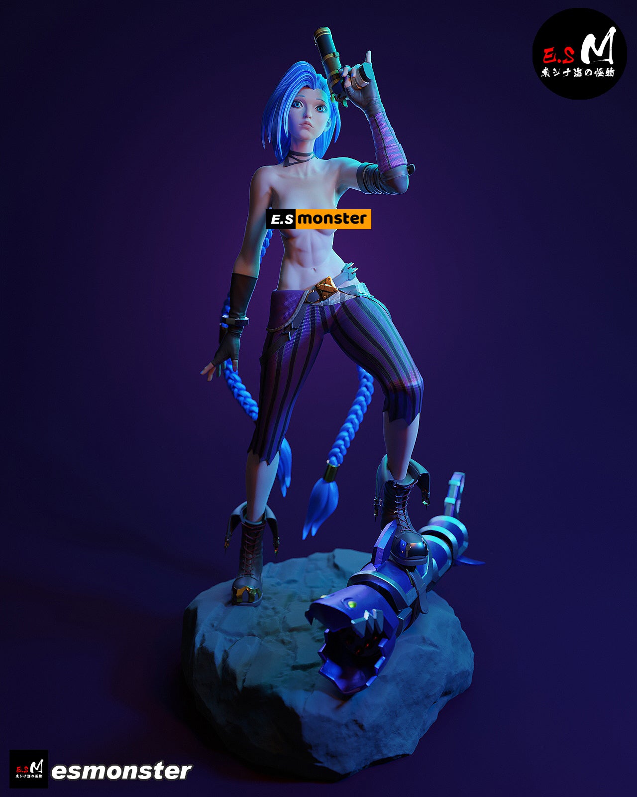 Jinx Fight Ready Style League of Legends Unpainted Resin Garage Kit (1/6-1/12)