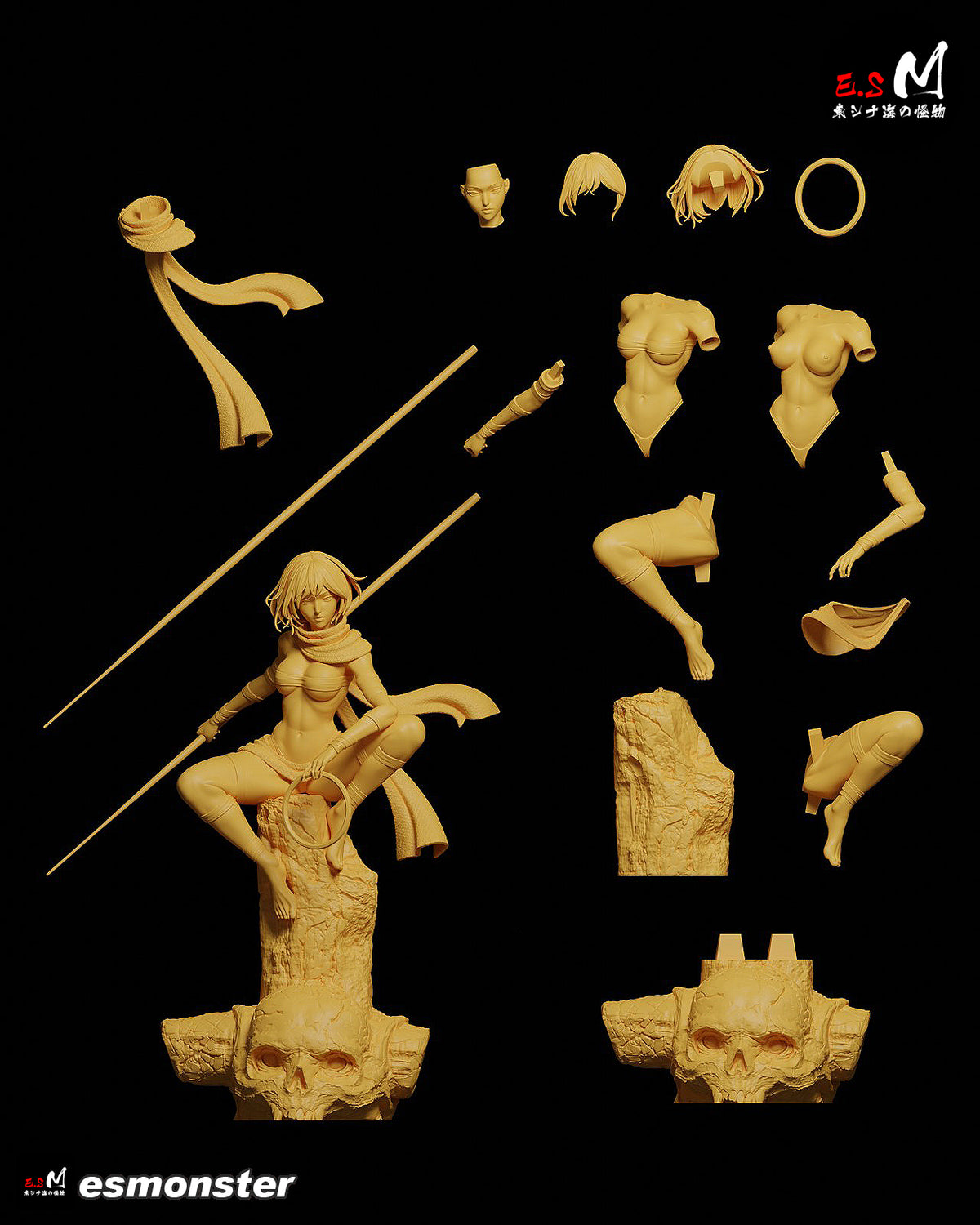 Relic Huntress Jin Fantasy Unpainted Resin Garage Model Kit (1/6-1/12)