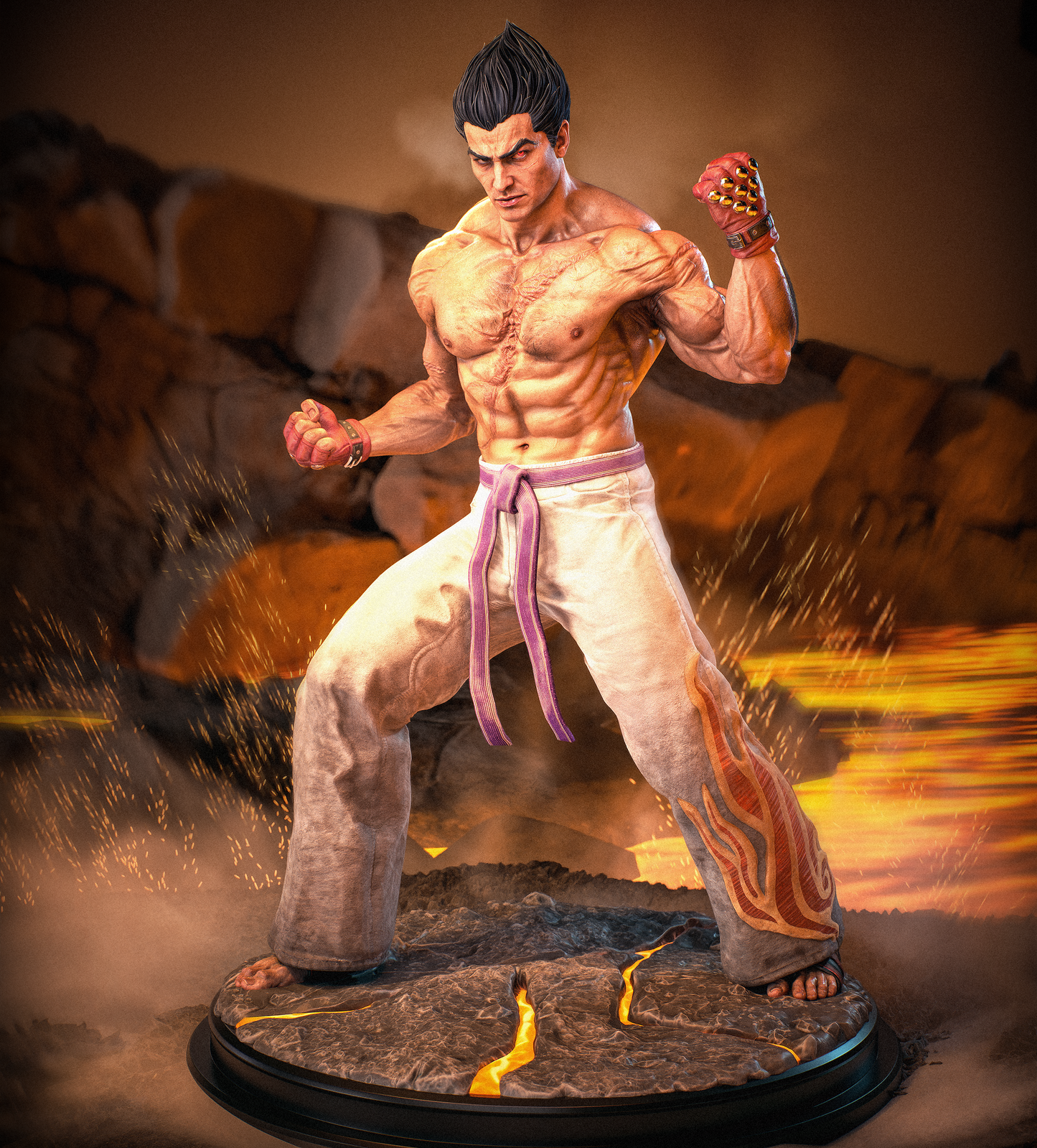 Kazuya Style Martial Arts Champion – Unpainted 3D Printed Model Kit