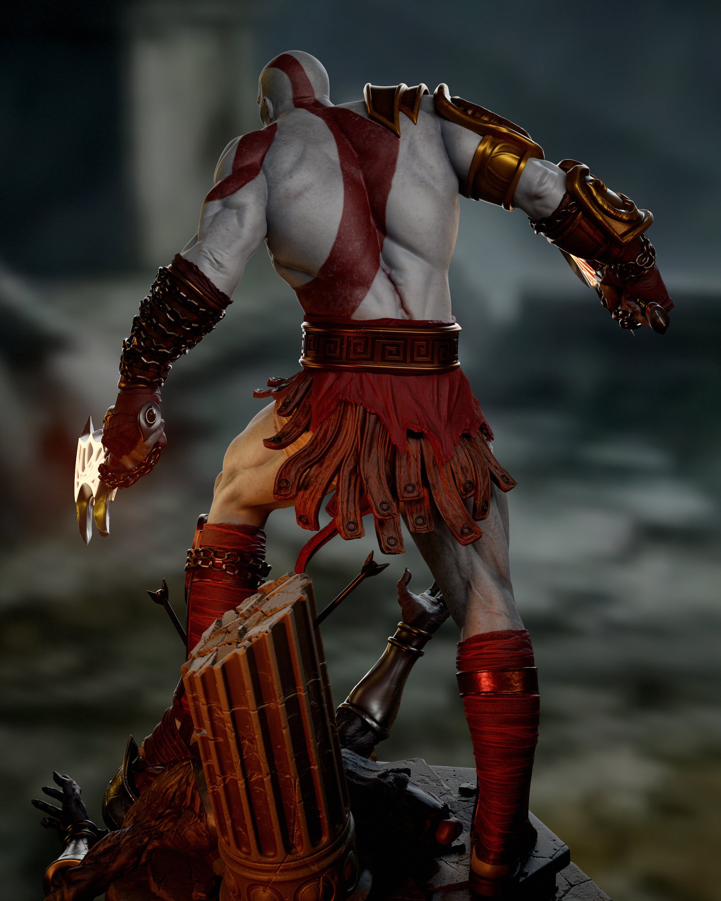 Kratos Style God Slayer – Unpainted 3D Printed Model Kit