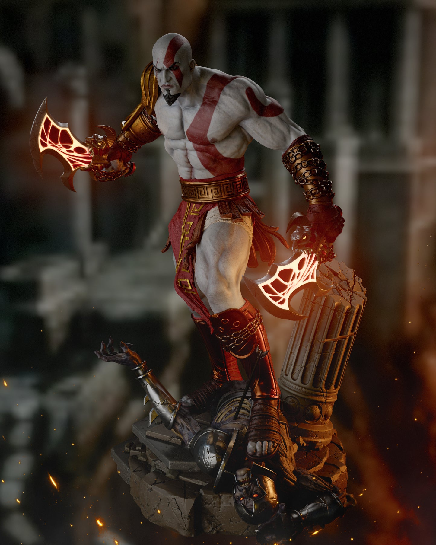 Kratos Style God Slayer – Unpainted 3D Printed Model Kit