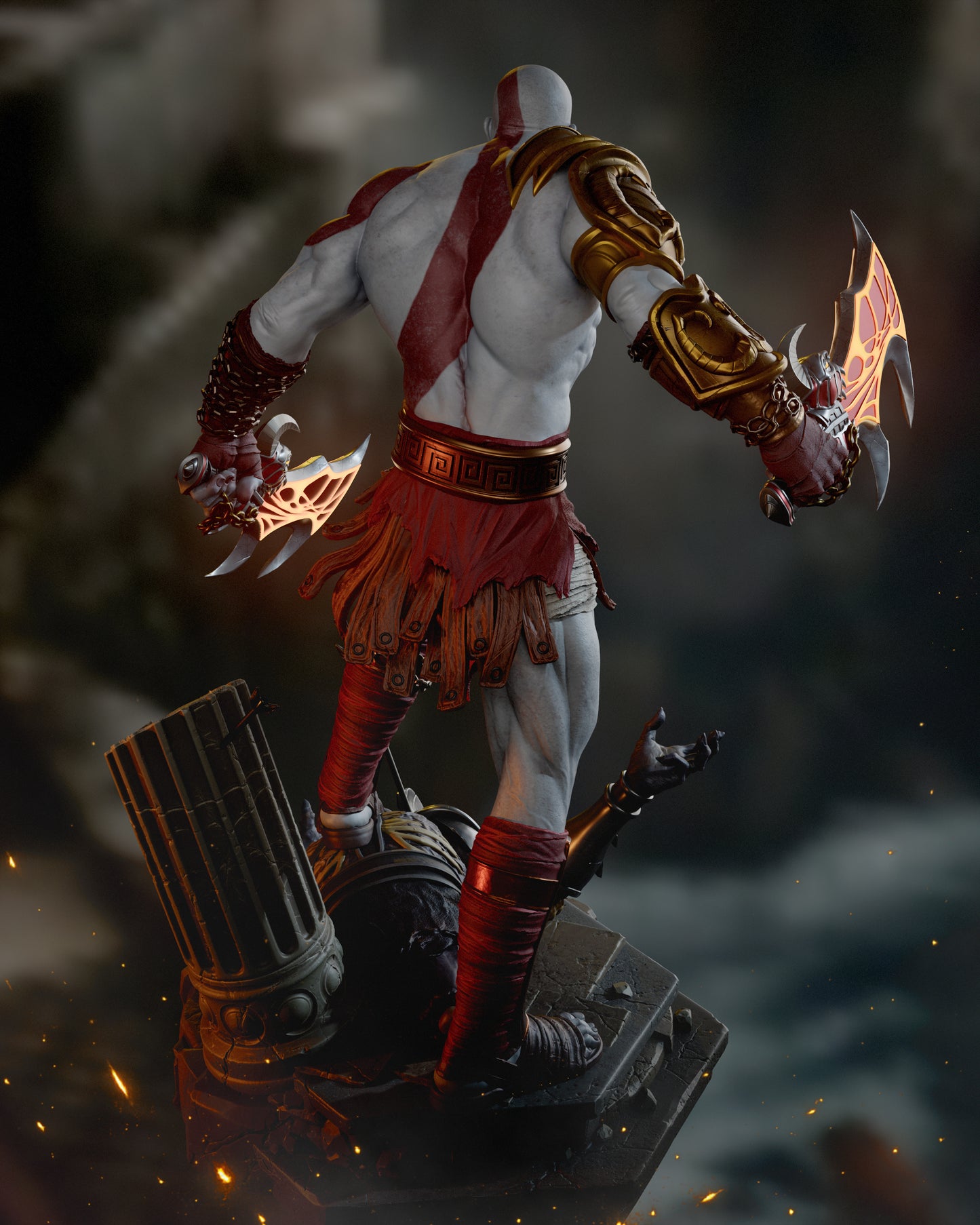 Kratos Style God Slayer – Unpainted 3D Printed Model Kit