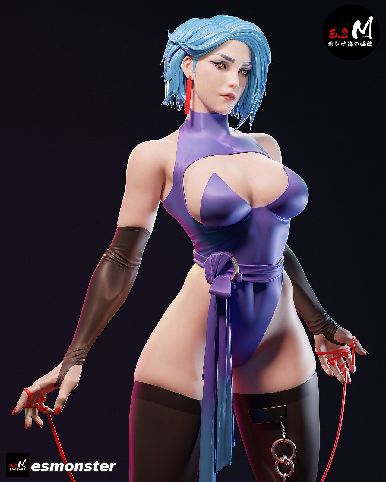 Cyberpunk Line Girl Sci-Fi Unpainted Resin Garage Model Kit (1/6-1/12)