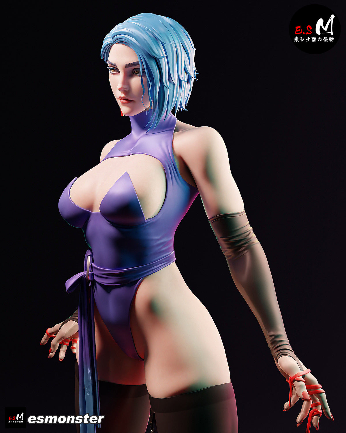 Cyberpunk Line Girl Sci-Fi Unpainted Resin Garage Model Kit (1/6-1/12)